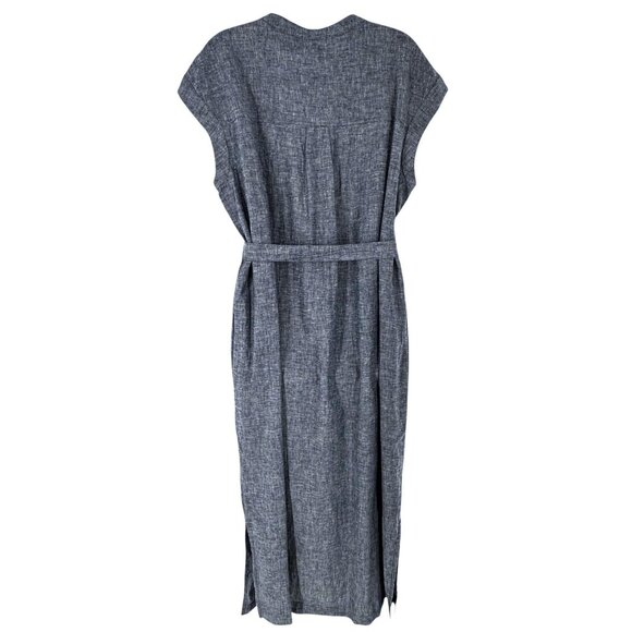 NEW/NWT Jones New York Navy Blue Linen Maxi Dress Pockets Size Large - Picture 6 of 7